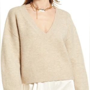 Open Edit cropped v neck